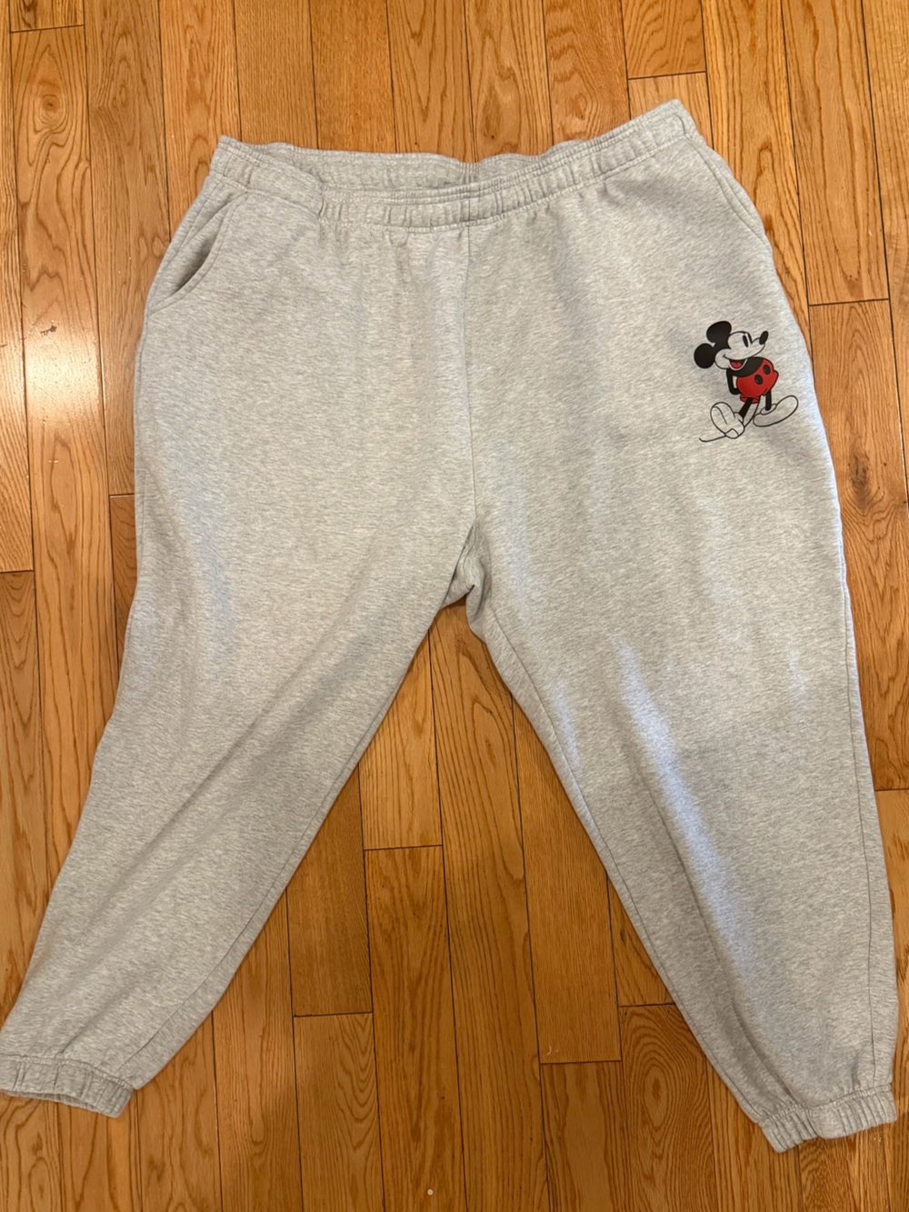 Disney Gray Sweatpants with Mickey Mouse Graphic XXL